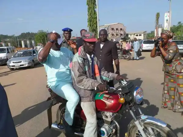 Fayose Surprised Masses Again As He Visits The Government House On A Bike [Photos]
